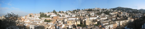 180 view from the house over ancient centre of Granada Spain